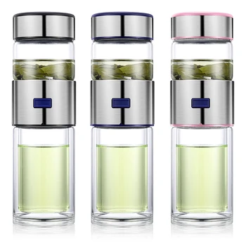 

Glass Water Bottles for Dink Tea Infuser Double Wall Bottle for Water Portable Home Outdoor Drinkware Tea Cup Mug