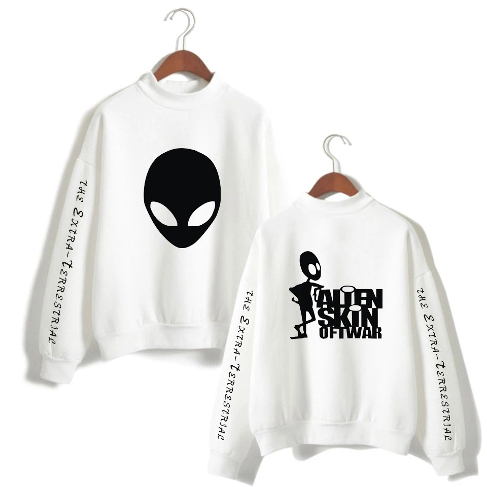 New Fashion Long sleeves Letter Harajuku ET monkey Print  Tops O-neck Women
