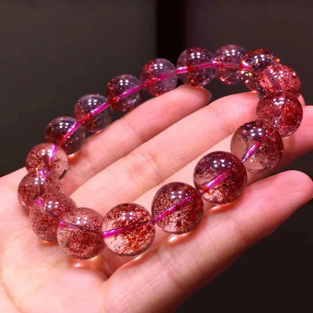 7in 18cm. Lepidochrosite Bracelet Quartz Silver #1487
