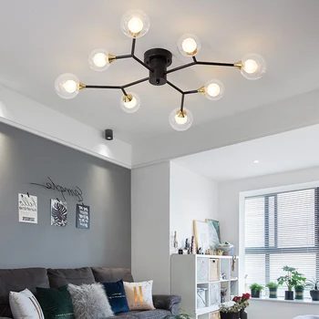 

Modern Nordic LED Ceiling Chandelier Multiple Wrought Iron Loft Chandeliers for Living Room Bedroom Light Fixture lustre