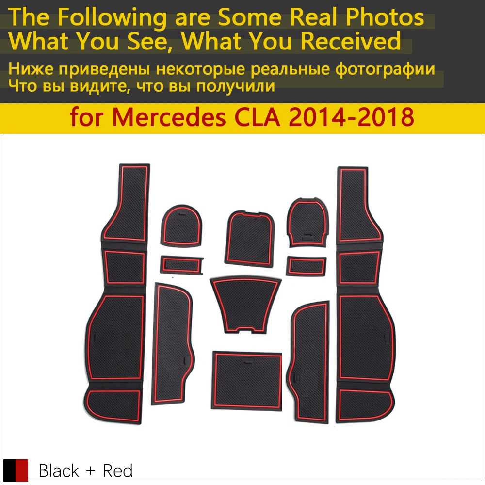 Противоскользящие резиновые чашки подушки двери паз коврик для Mercedes Benz CLA C117 W117 AMG 45~ аксессуары коврик для телефона