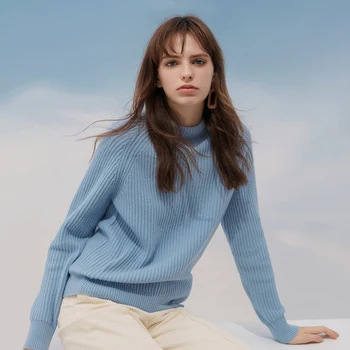 

Me&city Wool Knitted Sweater Women Half-high collar Pullovers Autumn Winter Basic Women Sweaters Thicken warm Sweaters