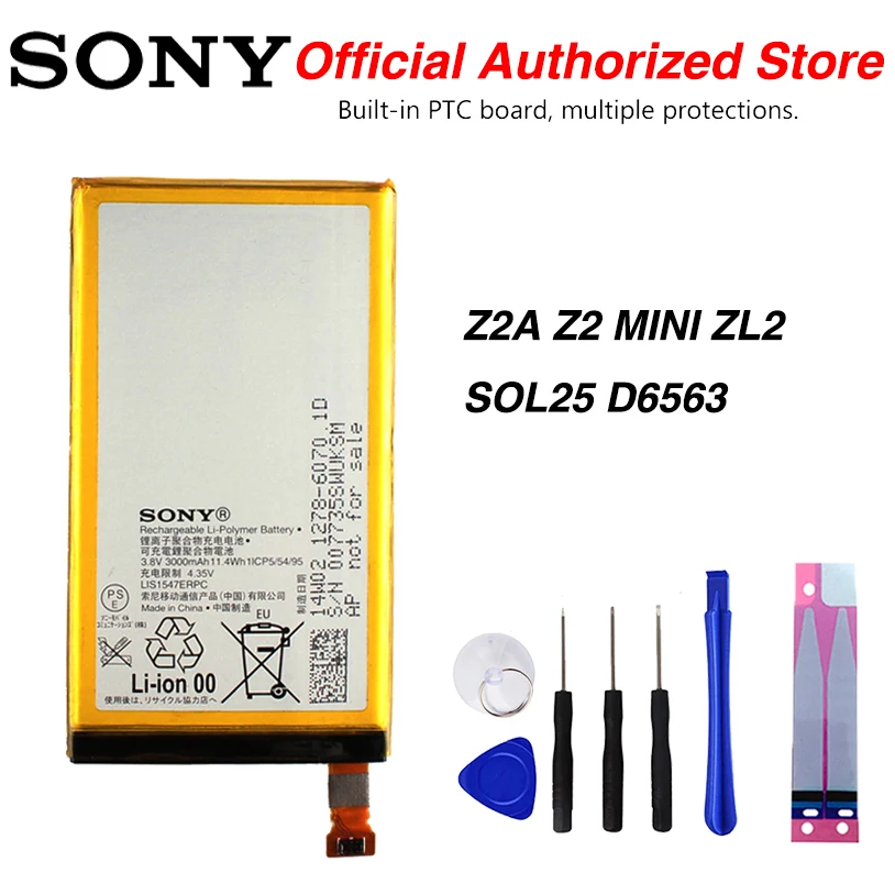 

Original Sony LIS1547ERPC Battery For SONY Z2A Z2 MINI ZL2 SOL25 D6563 Z2MINI 3000mAh