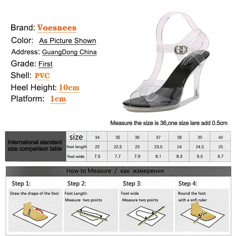 Women High Heels Voesnees Clear Stiletto Heels Walking Show Stripper Heels Fish Mouth Sandals Woman Transparent High Crystal Wedding Shoes