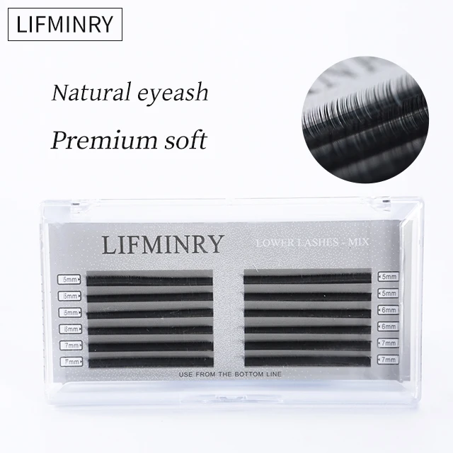 12rows lower lashes mix 5 6 7 professional eyelashes soft ermine extension | Красота и здоровье