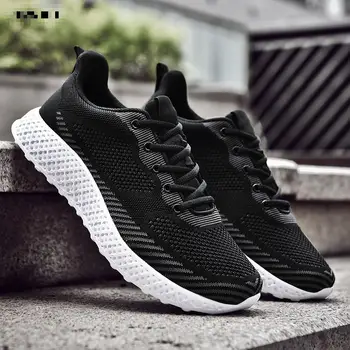 

Breathable Shoes Men Tenis Masculino Adulto High Quality Flyknit Mesh Sneakers Zapatos De Hombre Lightweight Fashion Male Casual