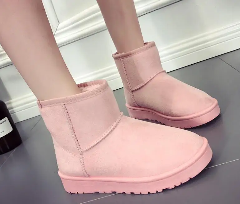 Зимние сапоги классические однотонные короткие сапоги
