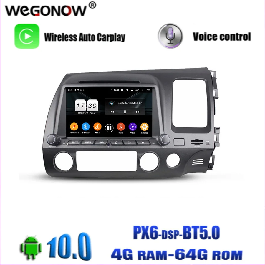 64 Гб ПЗУ 8 ядер Android 10 0 автомобильный DVD-плеер GPS navi RDS радио Wi-Fi 4G Bluetooth5.0 для Honda CIVIC