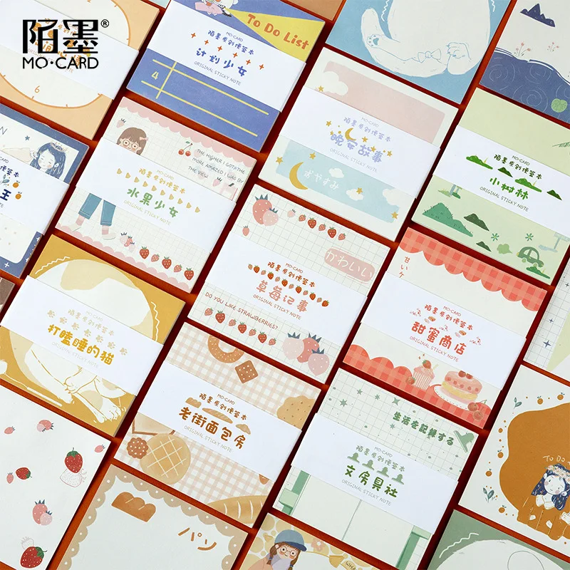 

30 sheets/pack Kawaii Coffee Fruits Memo Pad Planner Label Removable Paper Stickers Message Sticky Notes Stationery Sticker