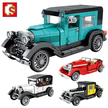 

Sembo Blocks City Technic Car Mechanical Classic Car Old Style Cars Supercar Racing Building Moc DIY Bricks Toys For Gift