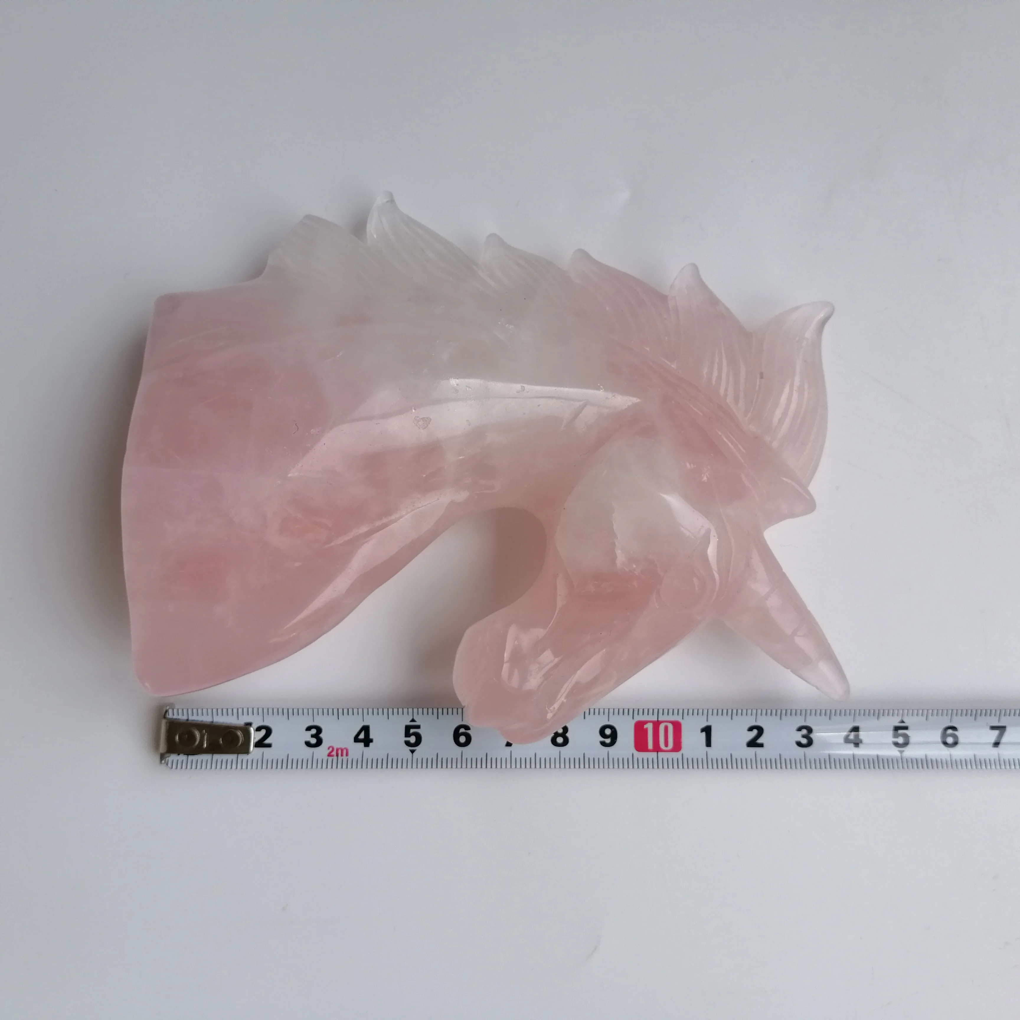 Высококачественный натуральный розовый кварц в форме единорога камень ...