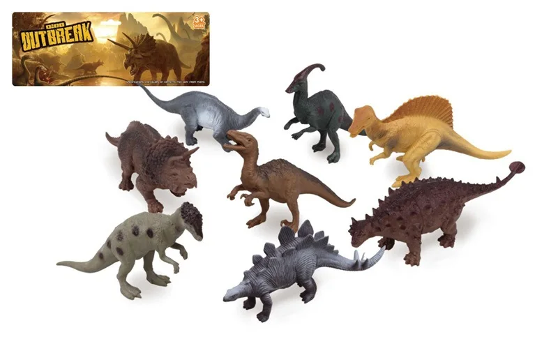 

Foreign Trade Wholesale Mini Simulated Dinosaur Models 8-Little Dinosaur with Tree Toy Set Plastic Little Dinosaur Toy