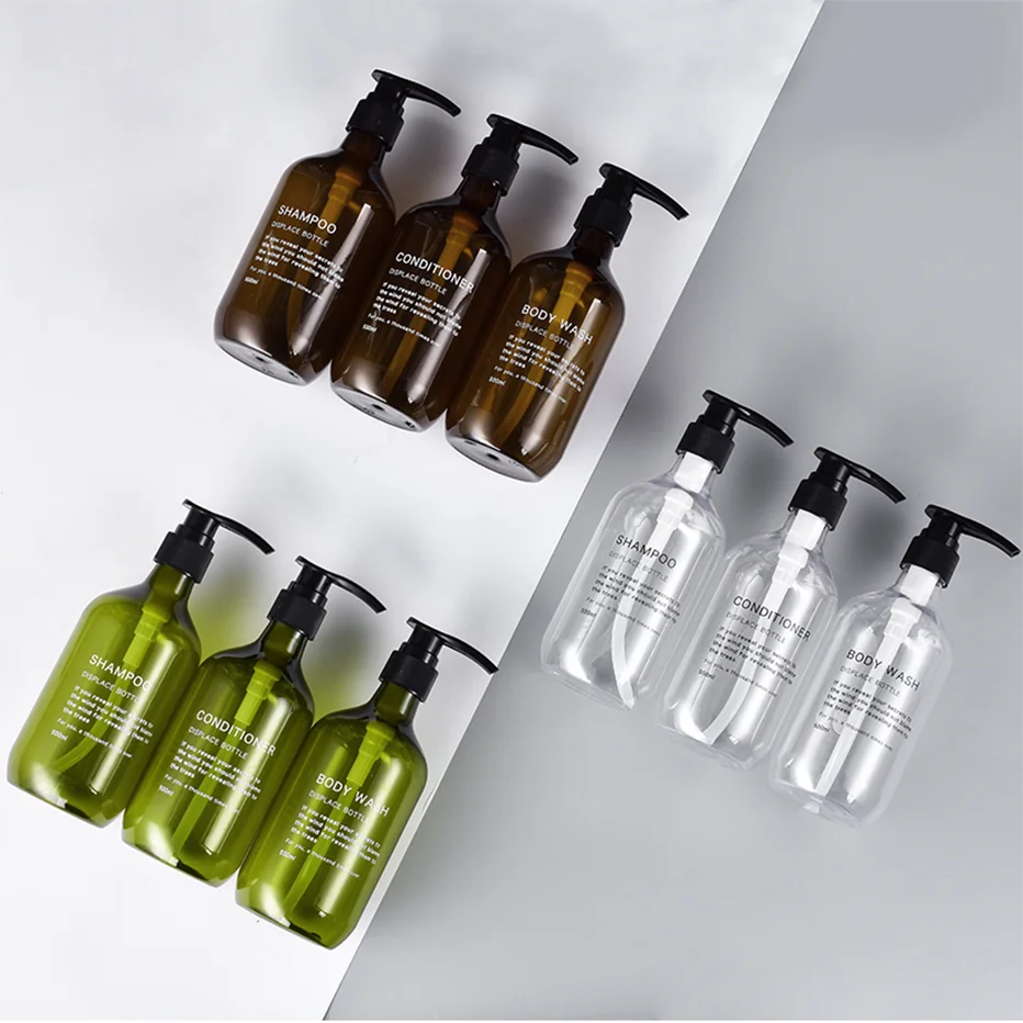 3pcs Clear Bottles Label Sticker Bathroom Shower Shampoo Body Wash Conditioner Labels Printed Transparent Soap Dispenser Sticker