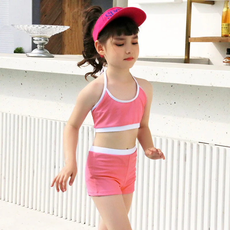 

2019 Korean-style Fashion New Style Children Split Type Three-piece Set Children Beautiful Summer Swimwear Cute Cartoon Bathing