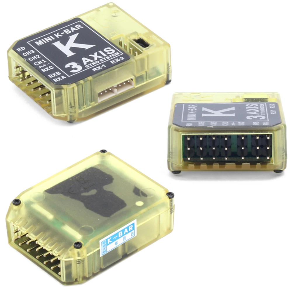 

1pcs New KBAR MINI K-BAR YELLOW K8 three-axis gyroscope 3 Axis Gyro Flybarless For Mikado VBAR Trex