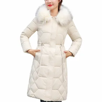 

Women Casual Thick Long Sleeve Hooded Coat Winter Jacket Cotton Clothes Warm Parkas Female Overcoat Coat Free shipping Y11.14