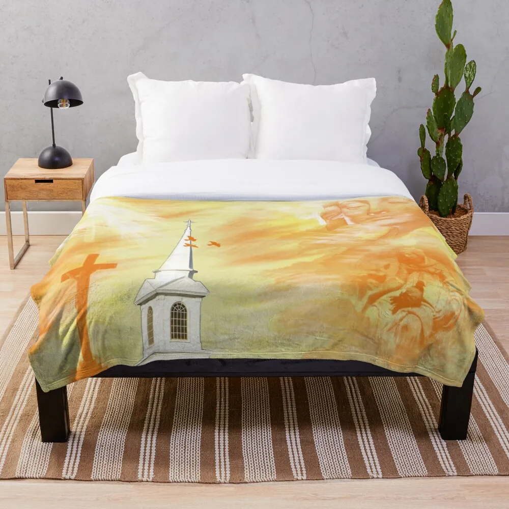 

All Season Printed Fleece Blanket Super Soft Cozy Throw Blanket Golden Angels