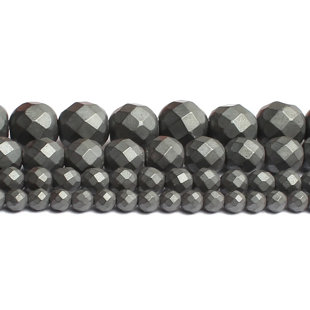 Natürliche Edelsteinperlen Facettierte Hämatit Kugelperlen zur Schmuckherstellung 2 3 4 6 8 10 mm Diy Armband Zubehör Schmuck 15'' – Detail 10