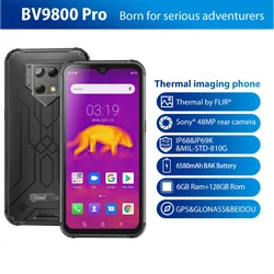 Смартфон Blackview BV9800 Pro с тепловизионным изображением, 6 ГБ + 128 Гб, мобильный телефон Helio P70, Android 9,0, водонепроницаемый, 6580 мАч