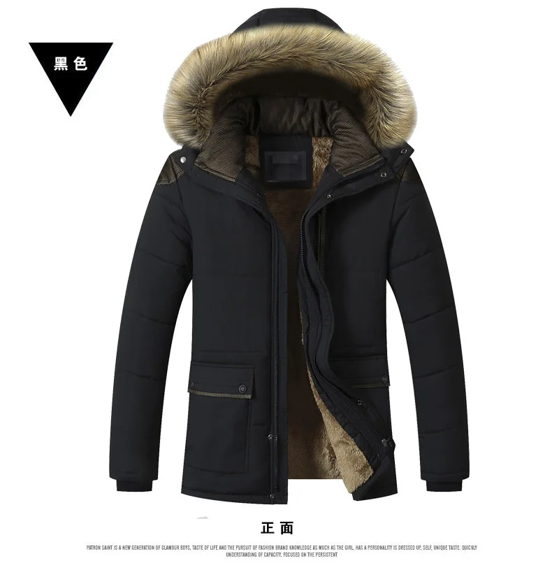 Large Size Autumn And Winter Youth Casual Mid-length Cotton-padded Clothes Men plus Velvet Cotton-padded Jacket Korean-style Coa