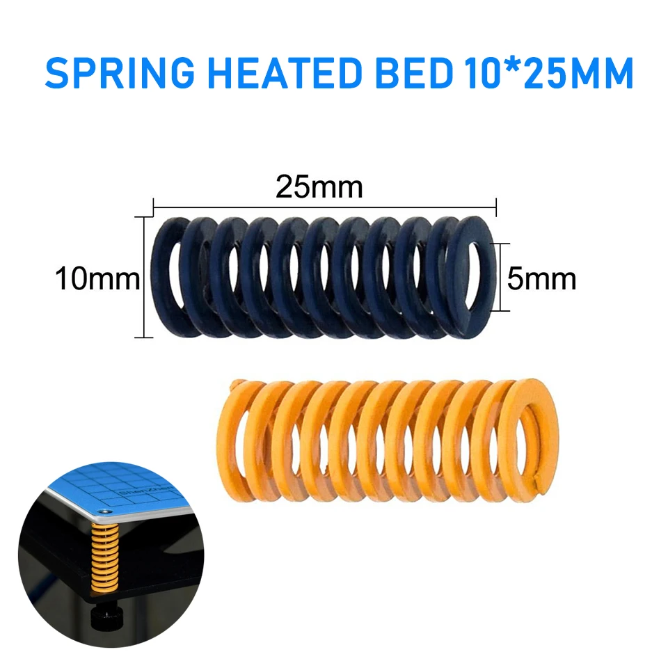

5PCS 3D Printer Parts Spring Heated Bed 10*25MM Hot Plate 3D Printer accessories Reprap Imported For Ender 3 CR10 MK2B MK2A
