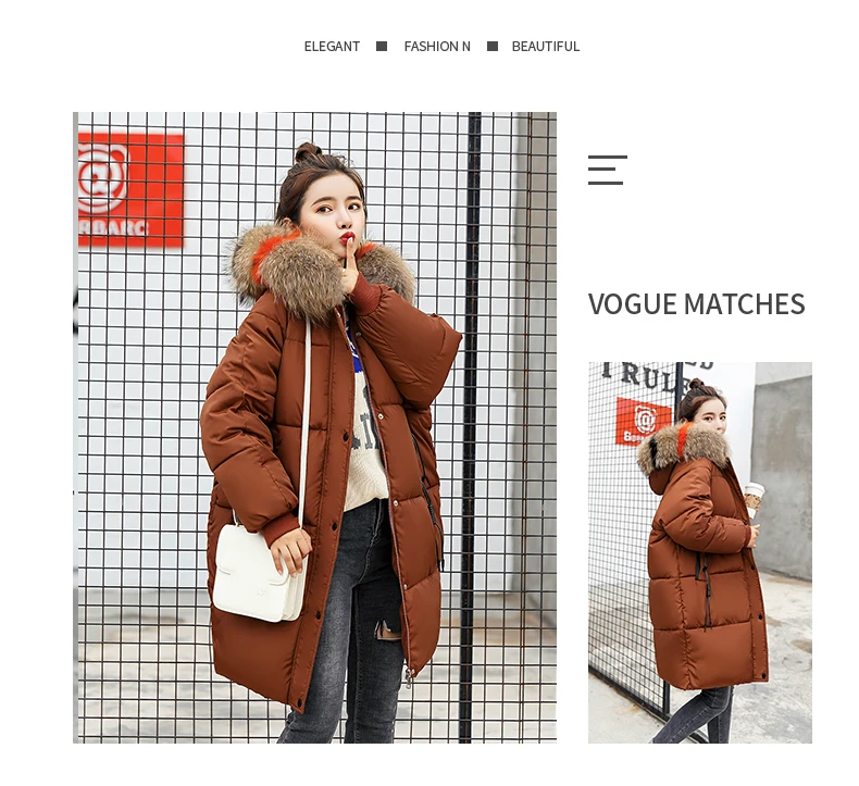 petite long puffer coat Thick Winter Jacket Women Down Cotton Padded Parkas Color Fur Hooded Warm Coat 2021 Plus Size Female Tops Clothing LWL986 parka coat