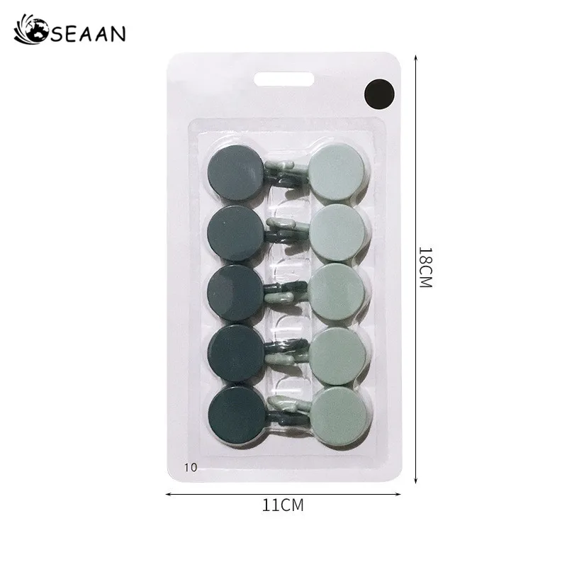 Duck Light Blue SEAAN, 10 шт., Одноцветный Бесплатный Пробивной дверной крючок без следов, маленький крючок для одежды, настенный крючок, настенные крючки, декоративные - Цвет: Duck Light Blue