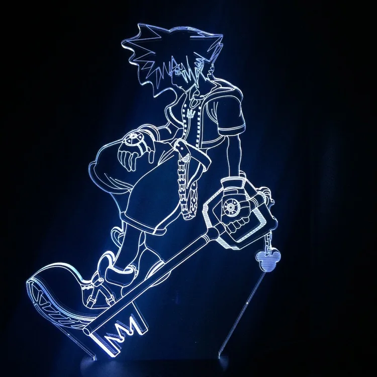 3d Night Lamp Game Kingdom Hearts Sora Keyblade Figure Children LED Night Light Colorful LED Decoration Lamp for Kids Bedroom