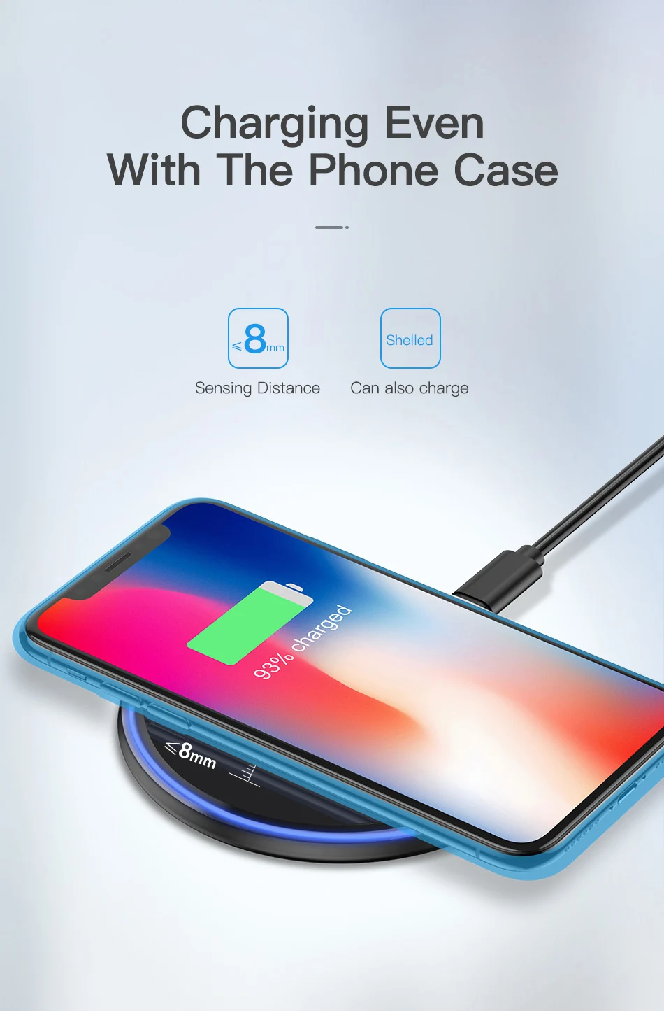 estore kart electronics new arrival mobile accessories Mirror Wireless Charging Pad with automatic sensor