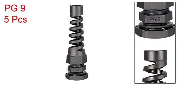 PG9 for 4.5-7.8mm Uxcell PG9 кабельный ввод Водонепроницаемый IP68 нейлоновый Шарнир регулируемый фиксатор с сбросом напряжения для 4-8 мм диаметр провода, 5 шт - Цвет: PG9 for 4.5-7.8mm