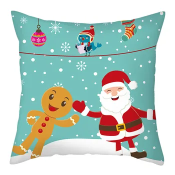 

Nanacoba Winter Animals Cushion Cover Christmas Series Printed Decorative Pillows Cover for Home Throw Pillowcase Short Plush