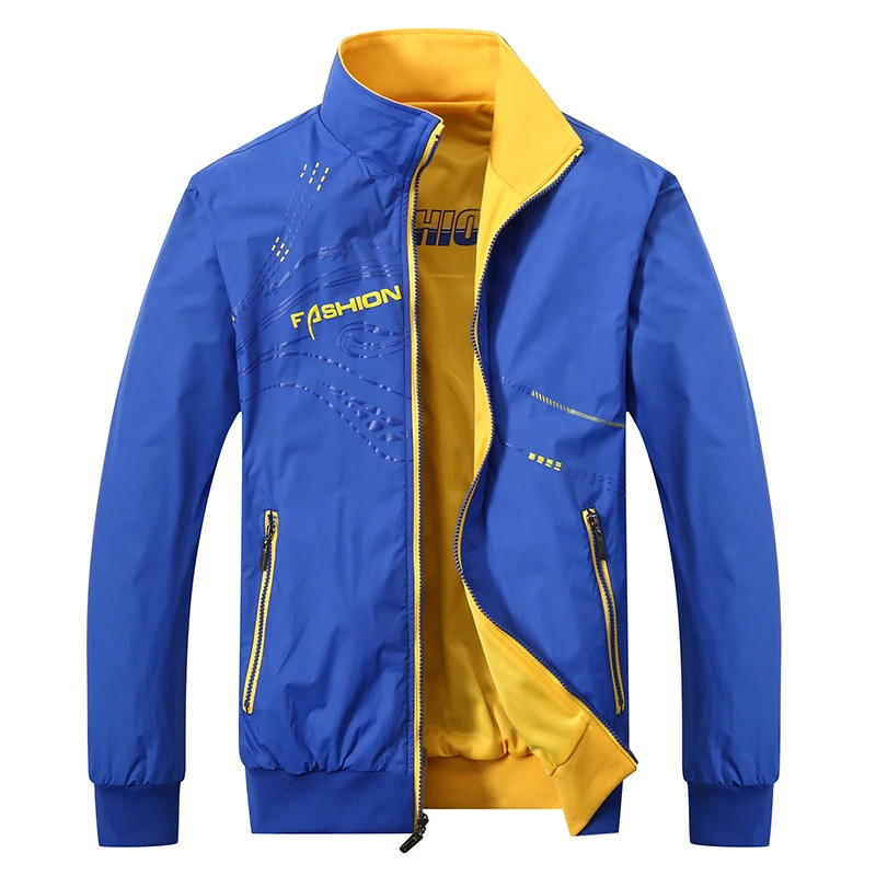 Double-sided Sports Jacket Men Waterproof Spring Men Jackets Jackets and Coats Jaqueta Masculina Man Jacket Autumn CC50jk17 - Цвет: Синий