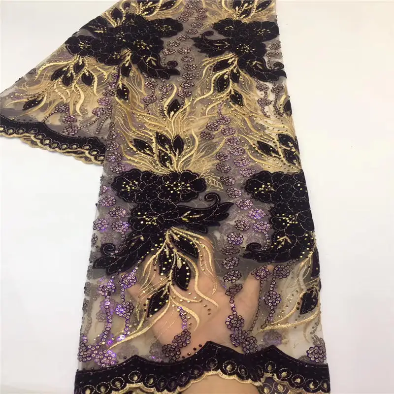 Новинка 2019 французское нигерийское кружево ткани высокого качества бархатные
