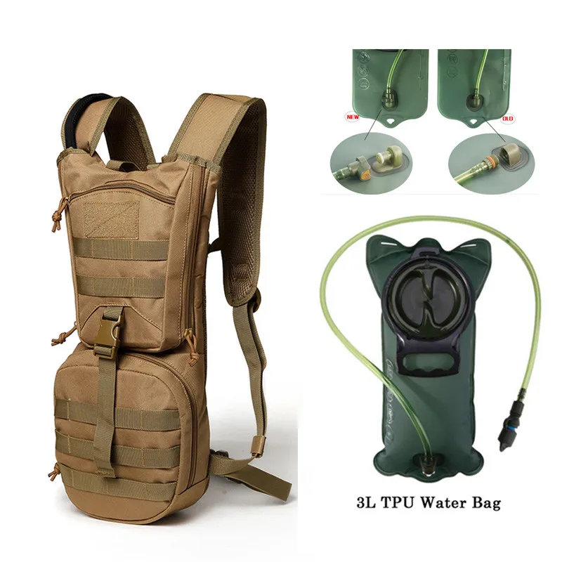 Khaki 3л Открытый Рюкзак Molle военный тактический гидратор сумка рюкзак Велоспорт сумка для воды кемпинг походная сумка с внутренней сумкой для воды - Цвет: Khaki