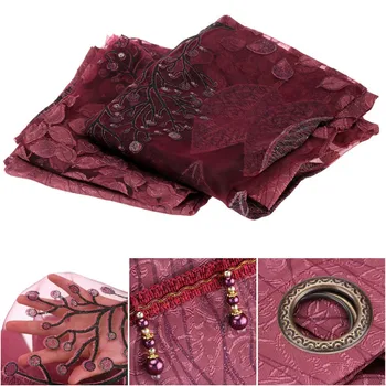 

Romantic Floral Pattern Sheer Window Gauze Curtain Decoration Living Room