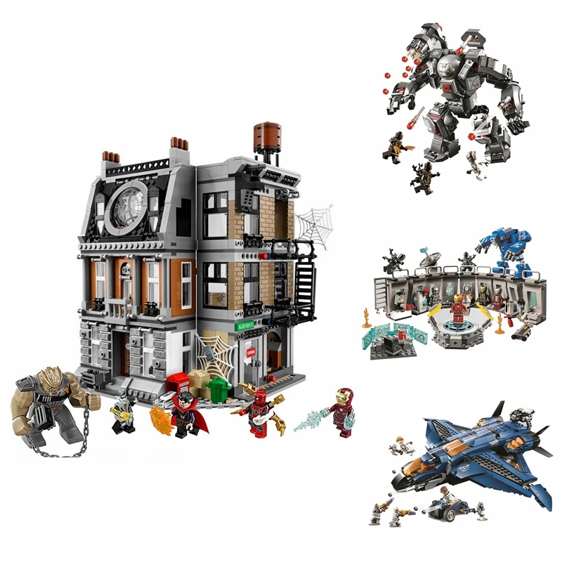 Мстители 4 завершающей Ultimate Quinjet указан Legoings 76107 76108 76123 76125 76126 76131 10840 строительные