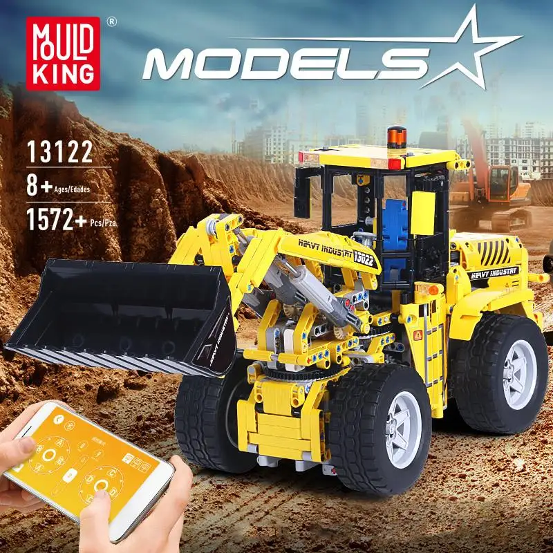 

DIY Blocks Model Mould King 13122 Legoing Wheel Load - Bulldozer Legoing Remote Control Vehicle Educational Block Toy for Child