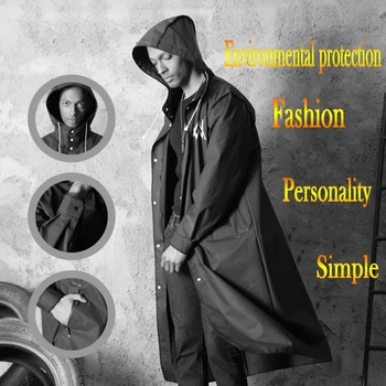 

Men's EVA Black Raincoat Men's Outdoor Protective Isolation Raincoat Hiking Fishing Poncho Women's Windbreaker Men and Women Pon