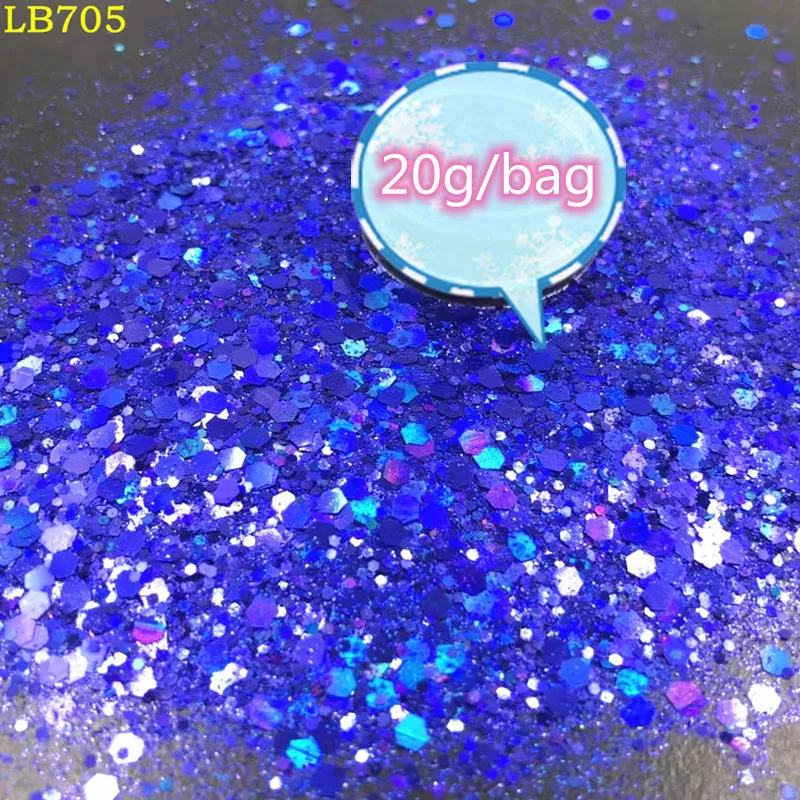 20g/bag Laser Hexagon Holographic Chunky Glitter Nail Tips Glitter Powder Mermaid Flakes Sparkly Resin Crystal mud nail powder nail flakes nail glitter nail decoration nail decorations