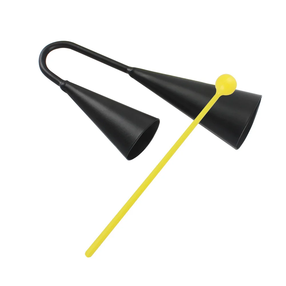 

Toy Kids Traditional Children Orff Agogo Bell Two Tone Early Education Handheld Musical Small Percussion Instrument Metal Beater