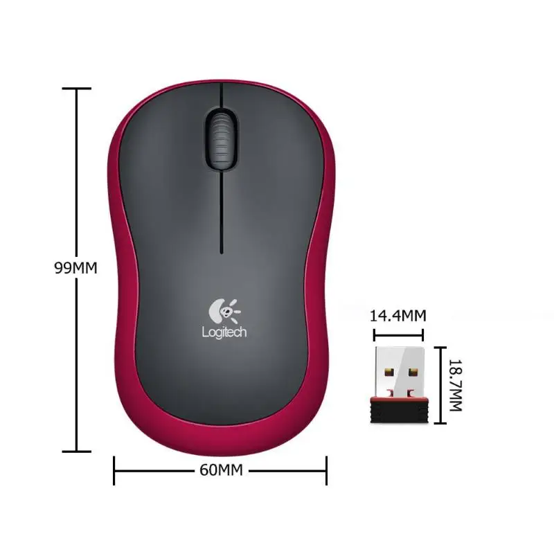 Беспроводная оптическая мышь logitech M186, эргономичная, 1000 dpi, 2,4 ГГц, беспроводная, USB, нано-приемник, мыши для офиса, дома, ПК, компьютера, ноутбука