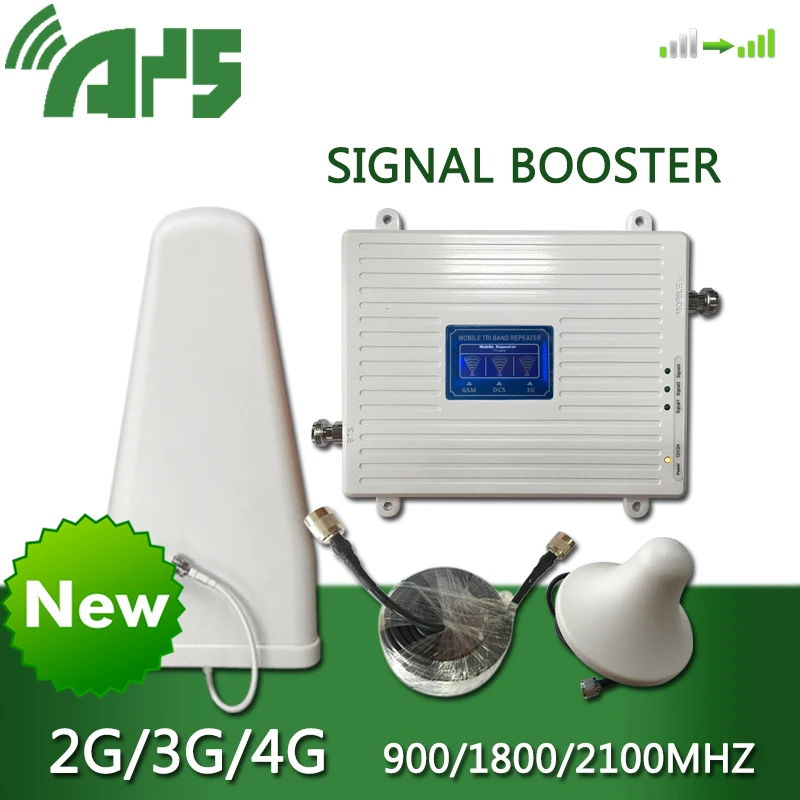 Amplificateur de Signal 2G/3G/4G, GSM/LTE, répéteur tribande pour réseau de téléphonie Mobile, DCS, WCDMA (900, 1800, 2100), bande 1/3/8