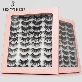 

SEXYSHEEP 20 Pairs 3D Mink False Eyelashes Natural Volume Curly False Eyelashes Makeup Eyelash Extension Silk Eyelash