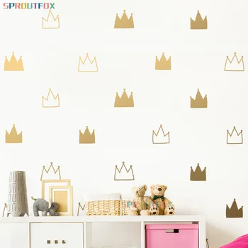 

Baby Pink Crown Wall Stickers Kid's Bedroom Decorate Wall Decals Princess Girls Room Wall Decor Vinyl Wall Sticker for Kids Room