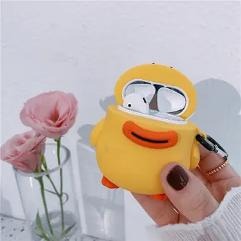 

For AirPods Case Cartoon Little Yellow Chicken Protective Cover For Airpods 12