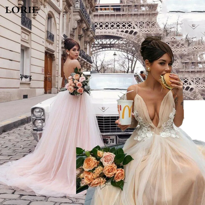 Свадебное платье LORIE в стиле бохо кружевное пляжное платье-трапеция с