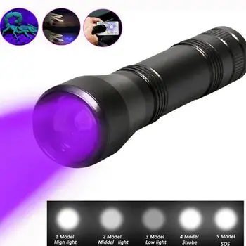 

1pc Telescopic Flashlight Durable Ultra Violet Torch Lantern For Camping