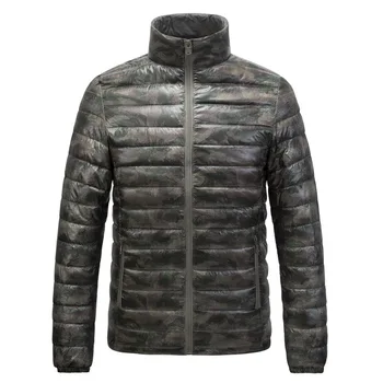 

Brand Men's Winter Down Jacket Stand Collar Camouflage Ultra Light Down Jacket Coat Men Casual Slim Fit Thin Down Coat Male