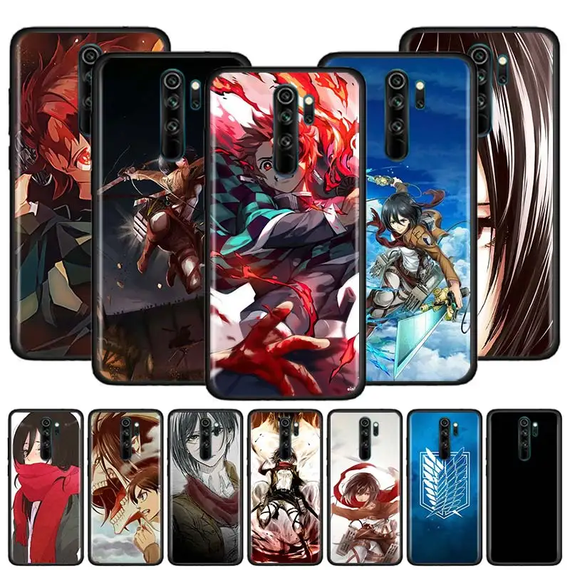 Чехол Titan MIKASA ARMIN Levi для Xiaomi Redmi Note 9S 8T 8 7 9 9A 9C K30 Pro 8A 7A 6 черный силиконовый чехол