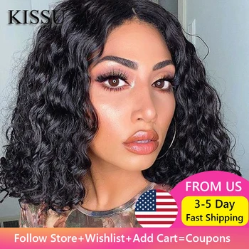 

Deep Wave Closure Wig Brazilian Hair Wigs Curly Bob Wig 4x4 Closure Wig Human Hair Cheap Curly Hair Products On Sale For Women